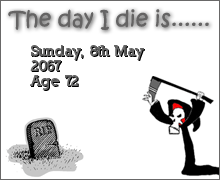 My Death Prediction from The Death Clock